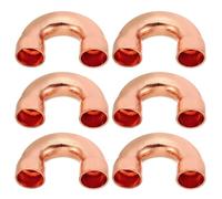 PATIKIL 6pcs Raccord Coudé Cuivre pour Tuyaux Gaz, 12.7mm Raccord Tuyau d'Arrosage Durite Essence, Raccords Tuyauterie à Pression pour HVAC Climatisation Plomberie, Épaisseur 0.8mm/U Forme