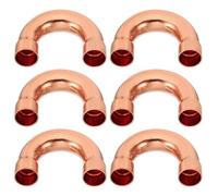 PATIKIL 6pcs Raccord Coudé Cuivre pour Tuyaux Gaz, 16mm Raccord Tuyau d'Arrosage Durite Essence, Raccords Tuyauterie à Pression pour HVAC Climatisation Plomberie, Épaisseur 1mm - U Forme