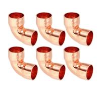 PATIKIL 6pcs Raccord Coudé en Cuivre pour Tuyaux Gaz, 12.7mm Raccord Tuyau d'Arrosage Durite Essence, Raccords Tuyauterie à Pression pour HVAC Climatisation Plomberie, Épaisseur 0.8mm