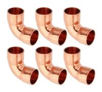 PATIKIL 6pcs Raccord Coudé en Cuivre pour Tuyaux Gaz, 12mm Raccord Tuyau d'Arrosage Durite Essence, Raccords Tuyauterie à Pression pour HVAC Climatisation Plomberie, Épaisseur 0.8mm