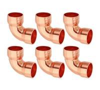 PATIKIL 6pcs Raccord Coudé en Cuivre pour Tuyaux Gaz, 15mm Raccord Tuyau d'Arrosage Durite Essence, Raccords Tuyauterie à Pression pour HVAC Climatisation Plomberie, Épaisseur 1mm