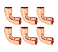 PATIKIL 6pcs Raccord Coudé en Cuivre pour Tuyaux Gaz, 8mm Raccord Tuyau d'Arrosage Durite Essence, Raccords Tuyauterie à Pression pour HVAC Climatisation Plomberie, Épaisseur 0.8mm