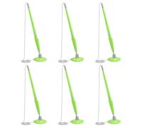 PATIKIL 6Pcs Stylo Sécurisé Stylo De Comptoir D'Accueil Vert | Avec Chaîne Et Support Adhésif, Avec Support De Sécurité Pour Bureau Banque Hôtel Lobby