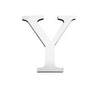 PATIKIL 7.87 Pouces 3D Acrylique Alphabet Miroir Autocollant Murale Lettre Y Autocollant Décoration Maison Lettre Signe Art Décalcomanie pour DIY Décoration Maison Argent