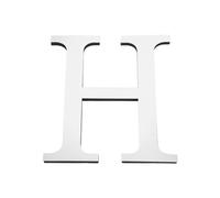 PATIKIL 7.87 Pouces 3D Acrylique Alphabet Miroir Autocollants Mural Lettre H Autocollant Déco Maison Lettre Signe Art Décalcomanie pour DIY Décoration Maison Argent