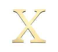 PATIKIL 7.87 Pouces 3D Acrylique Alphabet Miroir Autocollants Mural Lettre x Autoadhésif Décoration Maison Lettre Signe Art Autocollant Décalcomanie pour DIY Décoration Maison Or Clair