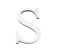 PATIKIL 7.87 Pouces 3D Acrylique Alphabet Miroir Autocollants Murale Lettre S Autoadhésif Décoration Maison Lettre Signe Art Autocollant Décalcomanie Pour DIY Décoration Maison Argent