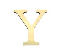 PATIKIL 7.87 Pouces 3D Acrylique Alphabet Miroir Autocollants Muraux Lettre Y Autoadhésif Décoration Maison Lettre Signe Art Autocollant Décalcomanie pour DIY Décoration Maison Or Clair