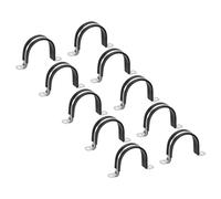 PATIKIL 8.9 pouce/48mm Rigide Tuyau Sangle Pince, 12 pcs 304 Inox Acier Deux Trou U-forme Tube Agrafe Tuyau Fixation Support pour Tuyau Fixation