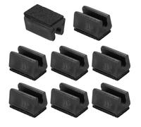 PATIKIL 8 pièces protège-Pieds rectangulaires avec Patin en Feutre, 8mm, Glissant en Douceur sans Rayures ni Bruit, protège-sols en Bois Dur, Embouts pour Tubes, pour Bureau, Noir Noir