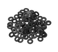 PATIKIL 80 Paquet M4 Nylon Plat Rondelle 4mm ID 9mm OD 1mm Épais Noir | Étanchéité Espaceur Joint Anneau pour Robinet Tuyau Eau Tuyau Fixation Boulon
