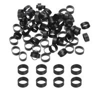 PATIKIL 80 Pcs Bandes en Silicone pour Attaches de Câbles 0,6" Noir | Bande Élastique Plate pour Fournitures de Bureau Organisation de Câbles à la Maison
