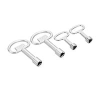 PATIKIL 8mm 9mm Triangle ouille, 1 Set/4Pcs Électrique Armoire Gaz Eau Mètre Clé pour Ascenseur Urgence Levante Porte Triangle Panneau Verrouillage, Argent