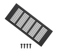 PATIKIL 9 x 4 Pouces Grille de Ventilation de Porte, Couverture de Vent d'Air en Aluminium à Persiennes avec Vis de Montage pour Porte de Cabinet Armoire, Noir