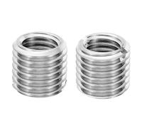 PATIKIL Adaptateur de Filetage, 2 Pcs M16xM12x15mm Mâle à Femelle Manchon Écrou Réducteur Insert Fileté de Réparation, Réducteur de Vis, Fixation en Acier Inoxydable, Ton Argent