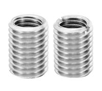 PATIKIL Adaptateur de Filetage, 2 Pcs M18xM14x25mm Mâle à Femelle Manchon Écrou Réducteur Insert Fileté de Réparation, Réducteur de Vis, Fixation en Acier Inoxydable, Ton Argent