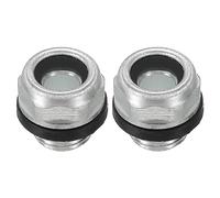 PATIKIL Air Compresseur Huile Vue Verre, 2 Paquet M10*1 Mâle Filetage Aluminium Alliage Huile Liquide Niveau Jauge Air Compresseur Pièces avec O-anneau