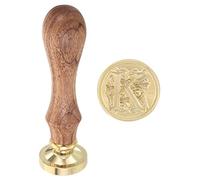 PATIKIL Alphabet K Cire Scellement Tampon, Initiale Lettre Scellement Cire Tampon Classique Retro Amovible Laiton Tête Bois Poignée pour Enveloppe Invitation Cartes