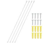 PATIKIL Attache Porte De Cabinet 50cm, Lot De 4 Câble Limiteur D'Ouverture D'Angle Pour Charnière En Acier Inoxydable Diamètre 1.5mm Avec Vis De Fixation Pour Limiter L'Ouverture