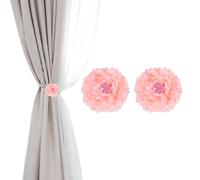 PATIKIL Attaches Rideaux Fleuries, 2 Pcs Attaches Rideaux Florales Artificielles, Attaches Rideaux Modernes, Accessoires Décoratifs pour Rideaux pour Maison, Chambre, Bureau, Rose