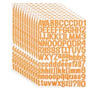 PATIKIL Autocollant de Lettre Alphabet et Numéro en Vinyle, 1512 Pièces sur 12 Feuilles autocollantes pour Boîte aux Lettres, Panneau d'Adresse, Loisirs Créatifs DIY (Orange)