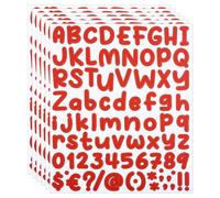 PATIKIL Autocollants de Lettres et de Chiffres Alphabétiques, 6 Feuilles d'Autocollants Adhésifs en Vinyle DIY en Majuscules pour Boîte aux Lettres, Fenêtre de Bureau, Rouge