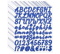 PATIKIL Autocollants de Lettres et de Chiffres Alphabétiques, 6 Feuilles d'Autocollants Adhésifs en Vinyle Cursif DIY pour Boîte aux Lettres, Fenêtre de Bureau, Bleu Foncé