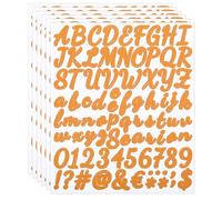 PATIKIL Autocollants de Lettres et de Chiffres Alphabétiques, 6 Feuilles de Vinyle Adhésif Autocollant pour Bricolage, Lettrage Majuscule Cursif pour Boîte aux Lettres, Orange