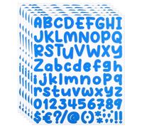 PATIKIL Autocollants de Lettres et de Chiffres Alphabétiques, 6 Feuilles de Vinyle Adhésif DIY pour Étiquettes de Boîtes aux Lettres, Fenêtres de Bureau, Cadeaux, Bleu Clair