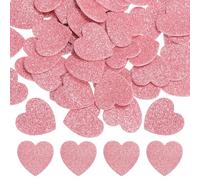 PATIKIL Autocollants En Mousse EVA 1"x1" En Forme De Coeur, 60Pcs Fournitures Artisanales Adhésives Pailletées Pour Scrapbook Carte DIY Décoration Maison, Rose