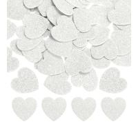 PATIKIL Autocollants En Mousse EVA En Forme De Coeur 1"x1", 60Pcs Autocollants Pailletés Autoadhésifs Fournitures Artisanales Pour Scrapbooking Carte DIY Décoration Maison, Blanc