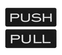 PATIKIL Autocollants Panneaux Porte Pousser Tirer 2x4.7in Rectangle Noir | 1Set, Plaques Autocollantes Acryliques Verticales, Pousser et Tirer pour Portes Vitres Magasins Professionnels