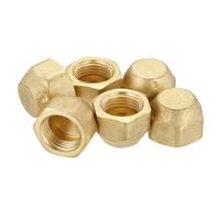 PATIKIL Bouchon à évasement femelle SAE 3/8" 45° 12 pièces laiton | Pour tube 3/8" ext., filetage 5/8"-18 pas fin, hexagone extérieur, adaptateur de gaz, pour climatisation et réfrigération