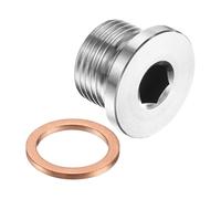 PATIKIL Bouchon De Tuyau Métrique M18 x 1.5, Adaptateur De Raccord En Acier Inoxydable 304 À Tête Hexagonale Interne Avec Joint En Cuivre Pour L'étanchéité Du Pétrole Du Gaz Et De L'eau