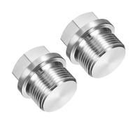PATIKIL Bouchon De Vidange M24 x 1.5 Male 2 Pcs 304 Acier Inoxydable Métrique Hexagonal À Bride Raccord De Tuyau Solide Pour Joint Hydraulique