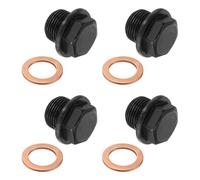 PATIKIL Bouchon Fileté Mâle Métrique M18 x 1.5mm, 4 Pcs Bouchon De Tuyau À Tête Hexagonale Externe Bride Connecteur D'Adaptation Avec Joint En Cuivre Pour Sceller L'Huile Le Gaz L'Eau