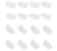PATIKIL Bouchons à Lamelles Rectangulaire Bouchon en Plastique, 16 Pcs 40 x 20mm pour Tubes Rectangulaires Pieds de Chaise Meubles de Tube en Métal Clôtures pour Trous de 39mm, Blanc