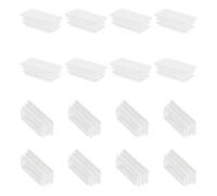 PATIKIL Bouchons à Lamelles Rectangulaire Bouchon en Plastique, 16 Pcs 50 x 25mm pour Tubes Rectangulaires Pieds de Chaise Meubles de Tube en Métal Clôtures pour Trous de 49mm, Blanc
