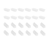 PATIKIL Bouchons à Lamelles Rectangulaire Bouchon en Plastique, 24 Pcs 50 x 25mm pour Tubes Rectangulaires Pieds de Chaise Meubles de Tube en Métal Clôtures pour Trous de 49mm, Blanc