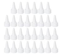 PATIKIL Bouchons de Bouteille à Torsion 24/410, 30 Pièces de Bouchons de Rechange en Plastique à Bord Cannelé avec Joint en Mousse pour Bouteilles de Peinture et de Colle, Blanc