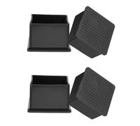 PATIKIL Bouchons de Trou en Plastique Carré de 2 Pouces, 4 Paquets D'Inserts de Tube Embout pour Tube Métallique Rectangulaire, Pied de Chaise de Meuble, Poteau de Clôture, Noir