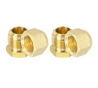 PATIKIL Bouchons d'évasement 3/4" 1"-14 Laiton 45° 4 pièces | 2 pièces femelle + 2 pièces mâle, pour tube 3/4" diam. ext., adaptateur gaz, pour climatisation et réfrigération
