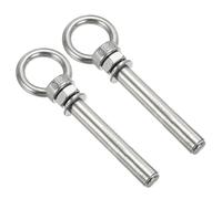 PATIKIL Boulon d'Expansion M10x100mm, Lot de 2 en Acier Inoxydable 304 avec Anneau d'Attache pour Murs en Béton et Briques, Auvent, Génie Civil, Gréage - Couleur Argentée