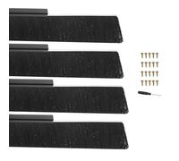 PATIKIL Brosse De Porte 4.72" Poils x 39.37" Long, 4 Sets Porte-Brosse En Alliage D'Aluminium En Forme De H Pour Bas De Porte Joint Garage Bourrelet, Noir/Noir