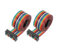 PATIKIL Câble Ruban Plat Avec Connecteur IDC 16 Broches Pas De 2.54 Mm Longueur 1000 Mm Largeur 20 Mm 2 Pcs Double Rangée Câble Données Femelle À Femelle Pour Disque IDE Industrielle DIY