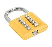 PATIKIL Cadenas à Combinaison à 10 Chiffres, Mécanisme de Verrouillage à 5 Positions, Cadenas Numérique de Sécurité à Bouton-Poussoir pour Casier de Sport en Salle de Sport, Armoire, Jaune