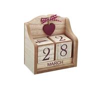 PATIKIL- Calendrier perpétuel en bloc de bois vintage,Style 6, 145x80x150mm Marron