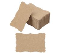PATIKIL Cartes de Visite en Papier Vierges 3,7"x2,4", Lot de 120 Petites Cartes Index pour Mots, Messages, Notes, Étiquettes en Papier Mini avec Dentelle pour Cadeaux DIY, Marron