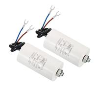 PATIKIL CBB60 25uF Condensateur de Démarrage, 2Pcs AC 450V 2 Fils 50/60Hz Cylindre Fond avec Vis 75x40mm Condensateur de Marche pour Machine à Laver, Moteur de Pompe à Eau Étoile