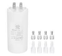 PATIKIL CBB60 40uF Condensateur de Démarrage, 1 Pcs AC450V 4 Broches Double Insertion avec Gaine Ressort, Blanc